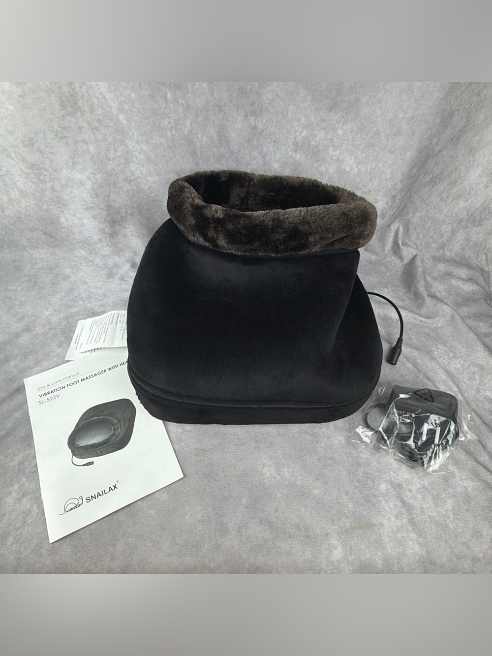 Snailax SL-522V Vibration Foot Massager with Heat Washable Cover Back Cushion